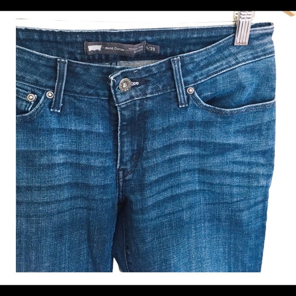 LEVI’S Bold Curve Modern Rise Straight Fit Jeans With Pockets Denim Blue Sz 8/29 - Picture 4 of 12
